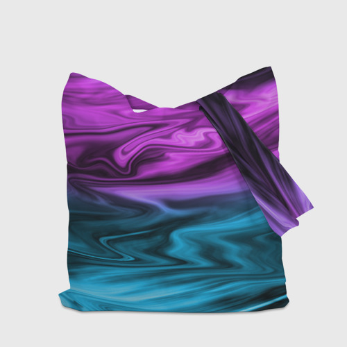 Шоппер 3D Синий с фиолетовым размытый абстрактный узор - фото 5