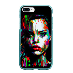 Чехол для iPhone 7Plus/8 Plus матовый Анджелина Джоли - поп-арт