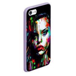 Чехол для iPhone 5/5S матовый Анджелина Джоли - поп-арт - фото 2