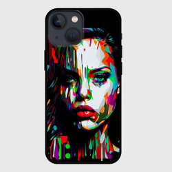 Чехол для iPhone 13 mini Анджелина Джоли - поп-арт