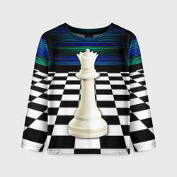 Детский лонгслив 3D Белая королева