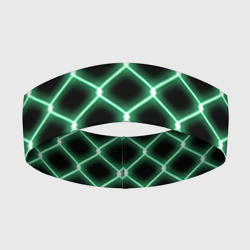 Повязка на голову 3D Зелёная неоновая сетка
