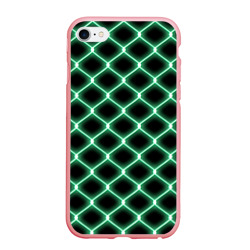 Чехол для iPhone 6/6S матовый Зелёная неоновая сетка