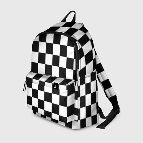 Рюкзак 3D с принтом Шахматные клетки - текстура, вид спереди #2