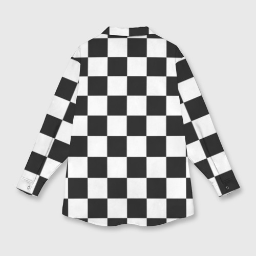 Мужская рубашка oversize 3D с принтом Шахматные клетки - текстура, вид сзади #1
