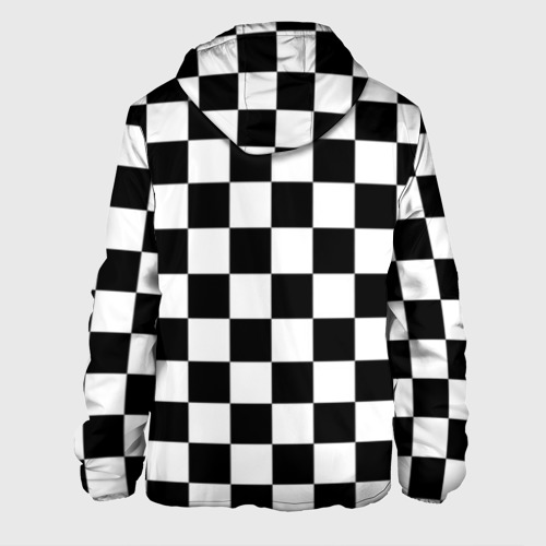 Мужская куртка 3D с принтом Шахматные клетки - текстура, вид сзади #1