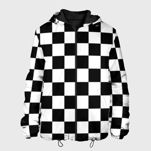 Мужская куртка 3D с принтом Шахматные клетки - текстура, вид спереди #2