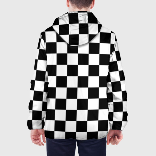 Мужская куртка 3D с принтом Шахматные клетки - текстура, вид сзади #2
