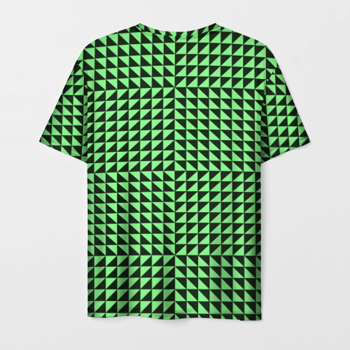 Мужская футболка 3D Чёрно-зелёная оптическая иллюзия, цвет 3D печать - фото 2