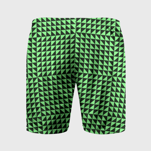 Мужские шорты спортивные Чёрно-зелёная оптическая иллюзия, цвет 3D печать - фото 2