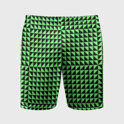 Мужские шорты спортивные Чёрно-зелёная оптическая иллюзия