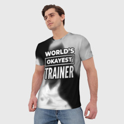 Мужская футболка 3D World's okayest trainer - Dark - фото 2