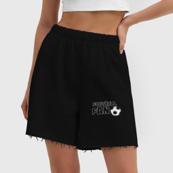 Женские шорты oversize футер хлопок Фанат футбола надпись - фото 2