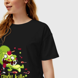 Женская футболка хлопок Oversize Nutty - candy kills - фото 2