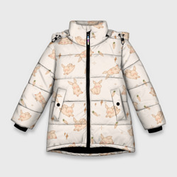 Зимняя куртка для девочек 3D Милый кролик паттерн