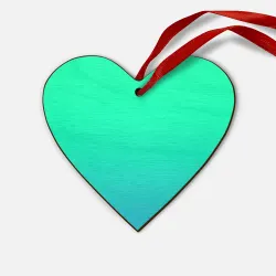 Деревянная игрушка Сердце Зеленый градиент