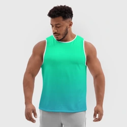 Мужская спортивная майка 3D Зеленый градиент - фото 2