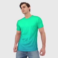 Мужская футболка 3D Зеленый градиент - фото 2