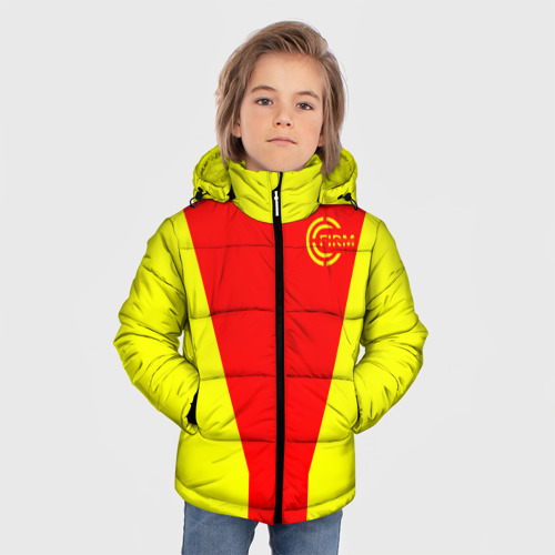 Зимняя куртка для мальчиков 3D Firm желто-красная, цвет светло-серый - фото 3