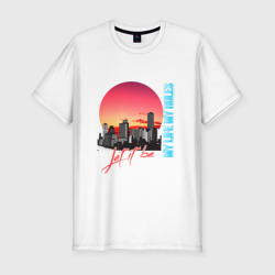 Мужская футболка хлопок Slim Город на закате