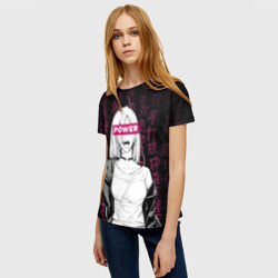 Женская футболка 3D Пауэр Человек бензопила - фото 2