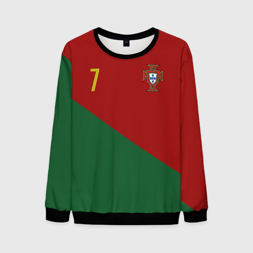 Мужской свитшот 3D с принтом Роналду сборная Португалии, вид спереди #2