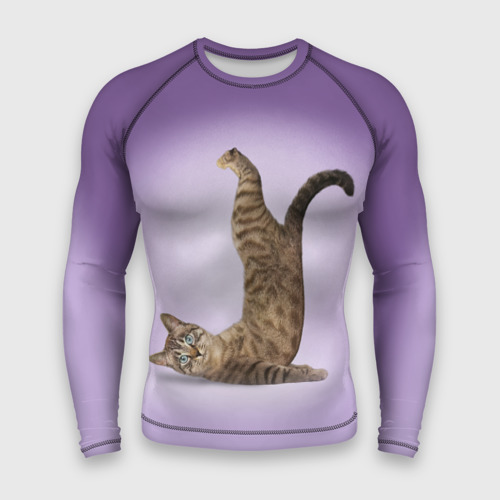 Котик занимается йогой
