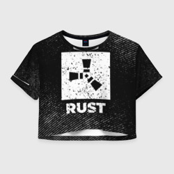 Женская футболка Crop-top 3D Rust с потертостями на темном фоне