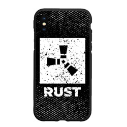 Чехол для iPhone XS Max матовый Rust с потертостями на темном фоне