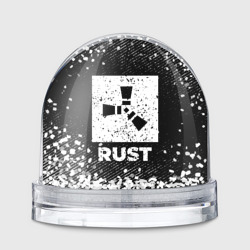 Игрушка Снежный шар Rust с потертостями на темном фоне