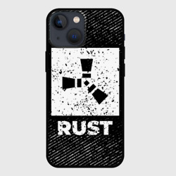 Чехол для iPhone 13 mini Rust с потертостями на темном фоне