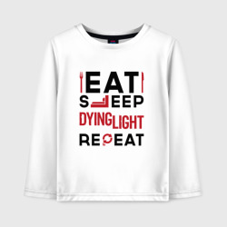 Детский лонгслив хлопок Надпись: eat sleep Dying Light repeat