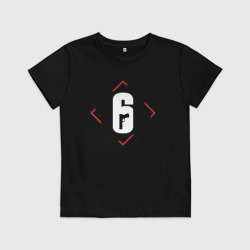 Детская футболка хлопок Символ Rainbow Six в красном ромбе