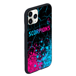 Чехол для iPhone 11 Pro Max матовый Scorpions - neon gradient: символ сверху - фото 2