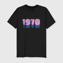 1978 год ретро неон – Мужская футболка хлопок Slim с принтом купить