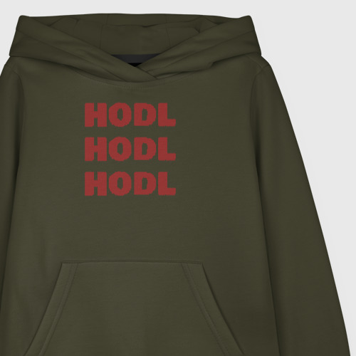 Детская толстовка хлопок Hodl Вязанный, цвет хаки - фото 3