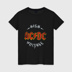 Женская футболка хлопок AC-DC Высокое напряжение