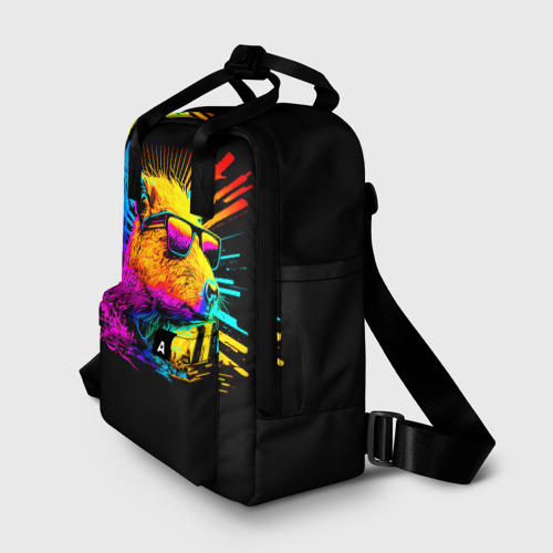 Женский рюкзак 3D Капибара в тёмных очках - поп арт - фото 2