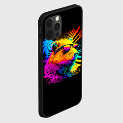 Чехол для iPhone 12 Pro Капибара в тёмных очках - поп арт - фото 2