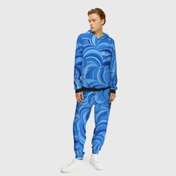 Мужской костюм с толстовкой 3D Дуговой шлейф - синий паттерн - фото 2