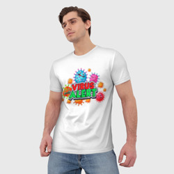 Мужская футболка 3D Предупреждение о вирусе - фото 2