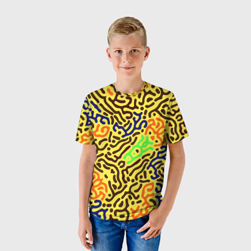 Детская футболка 3D Абстрактные кислотные полосы, цвет 3D печать - фото 3