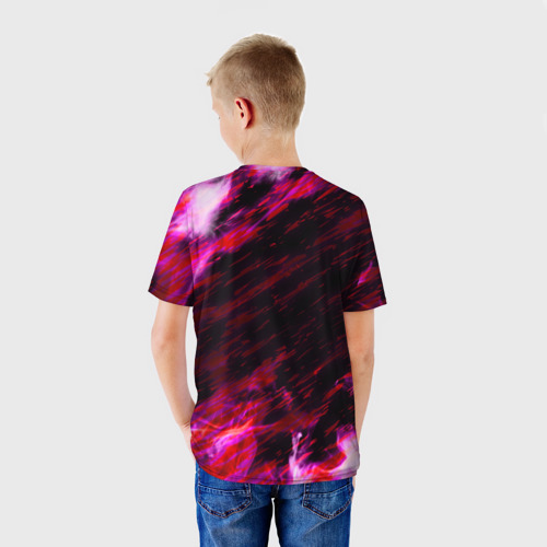 Детская футболка 3D с принтом Geometry demons, вид сзади #2