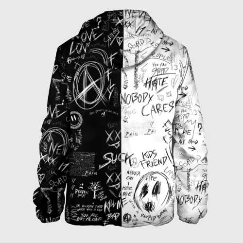 Мужская куртка 3D с принтом Dead inside mood ZXC, вид сзади #1