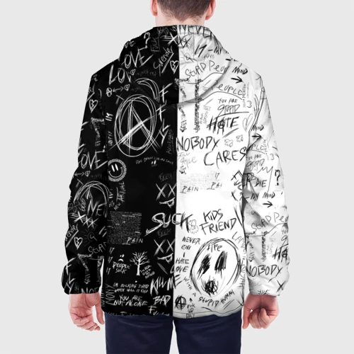 Мужская куртка 3D с принтом Dead inside mood ZXC, вид сзади #2