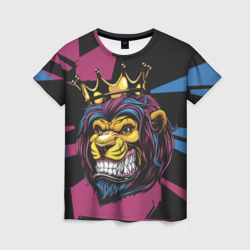 Женская футболка 3D Царь зверей в короне