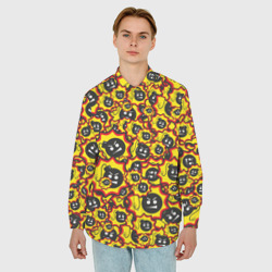 Мужская рубашка oversize 3D Serious Sam logo pattern - фото 2