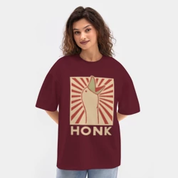 Женская футболка Oversize хлопок texturе Honk art - фото 2