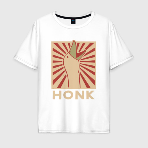 Мужская футболка из хлопка оверсайз с принтом Honk art, вид спереди №1