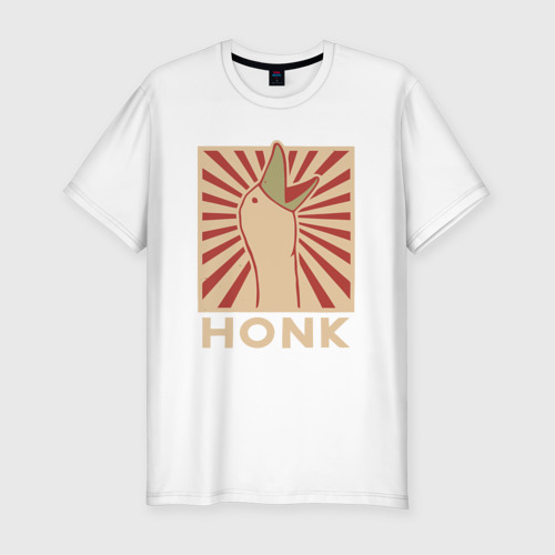 Мужская футболка хлопок Slim с принтом Honk art, вид спереди #2